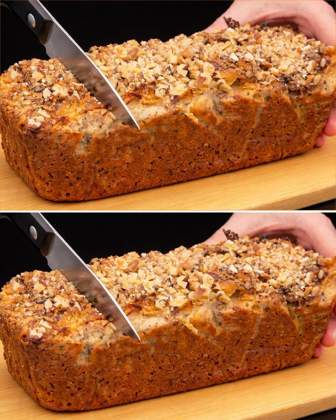 Healthy oatmeal bake with apples and bananas served in a dish