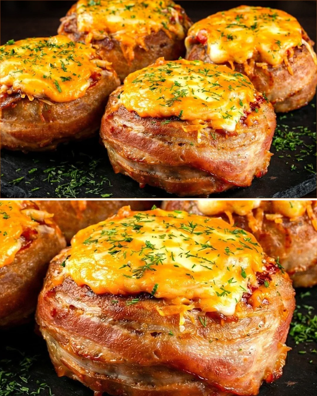 Oven-baked bacon-wrapped meat bowls ready to serve
