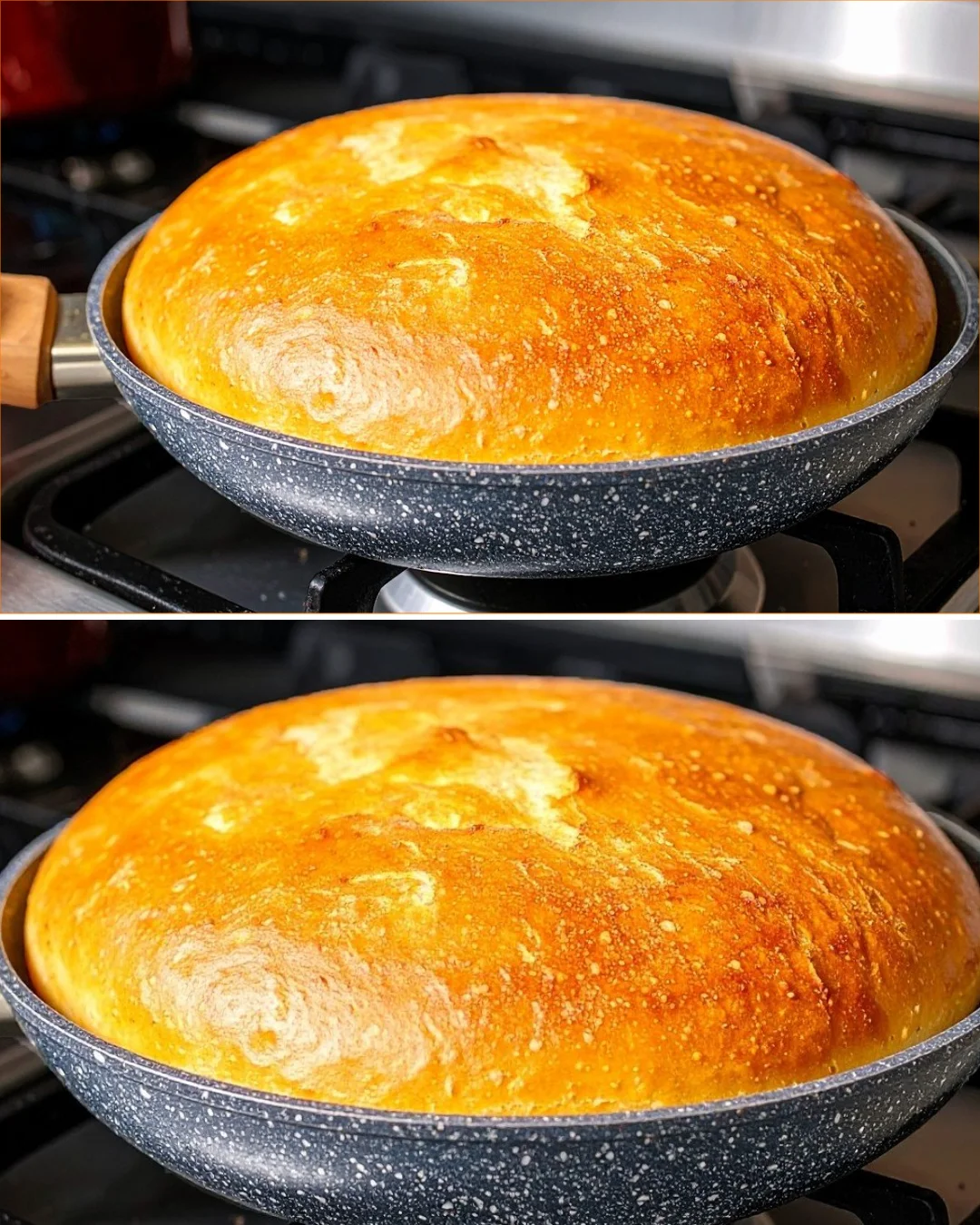Delicious pan-baked bread with garlic butter on a wooden board
