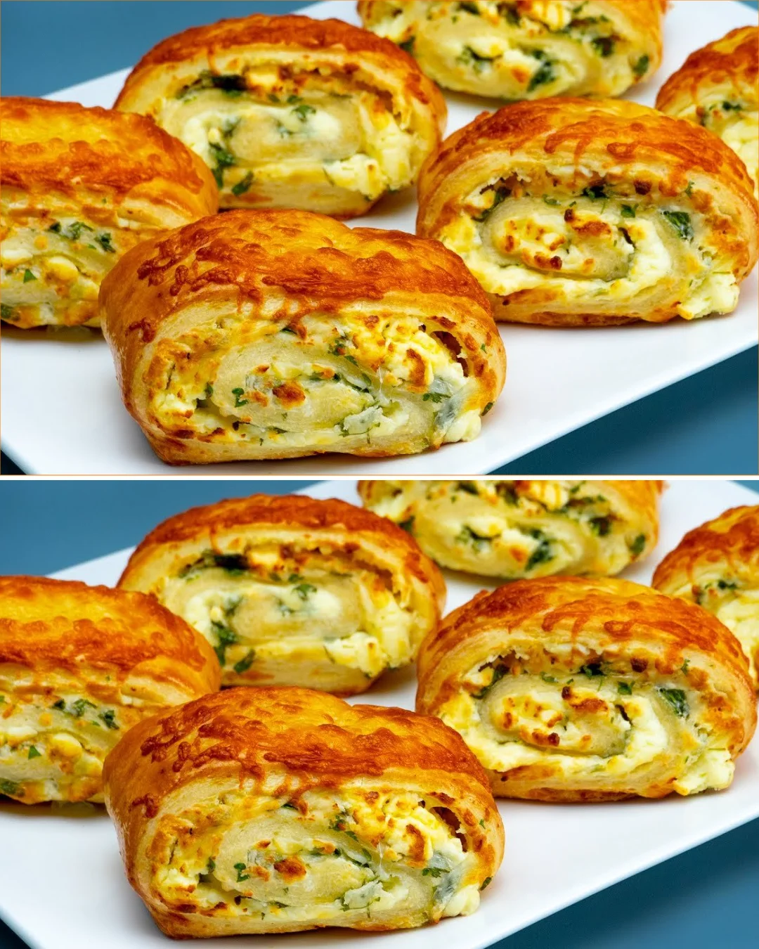 Delicious puff pastry appetizers ready to serve at a party