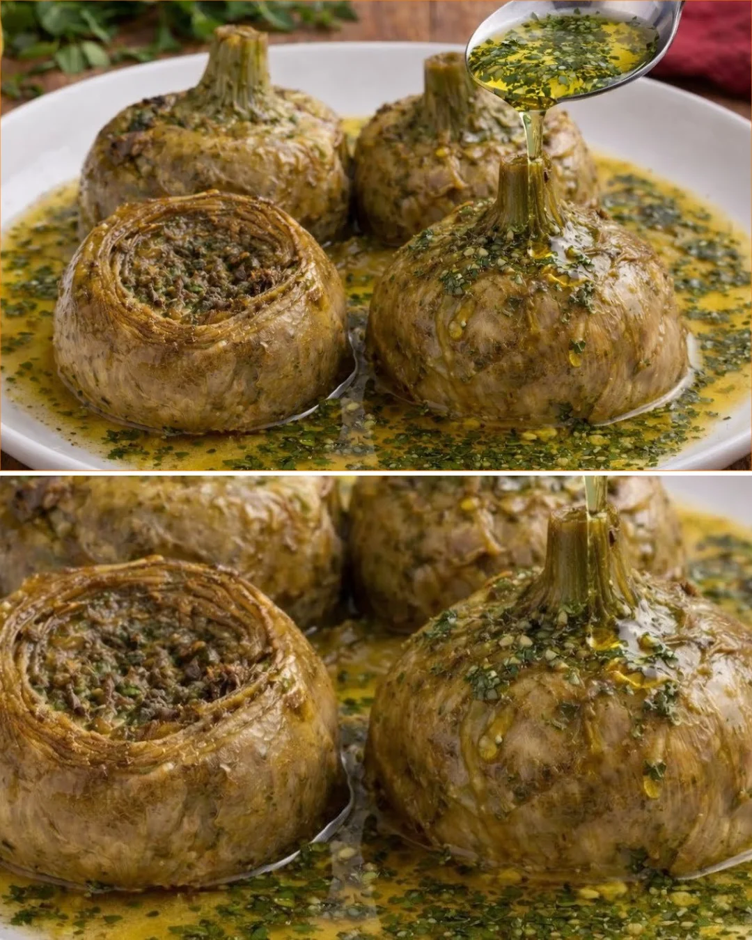 Delicious Roman-Style artichokes served on a plate, ready to enjoy.