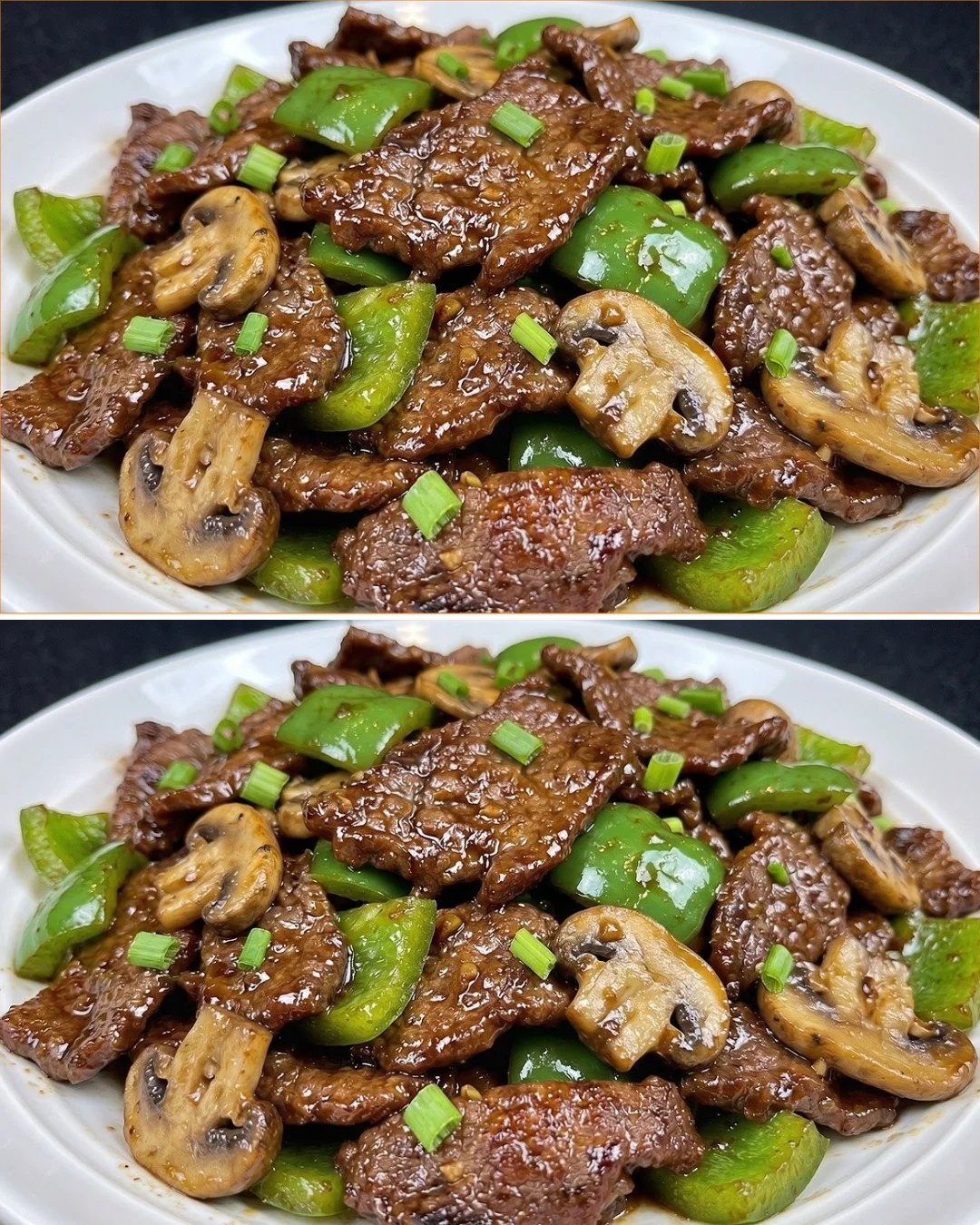 Tender beef stir-fry with bell peppers served in a vibrant dish
