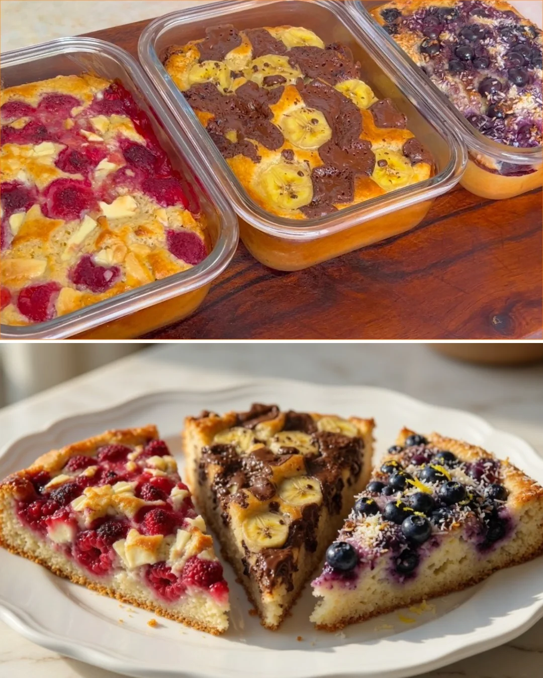 Three flourless and sugar-free cakes ready for a weekend treat