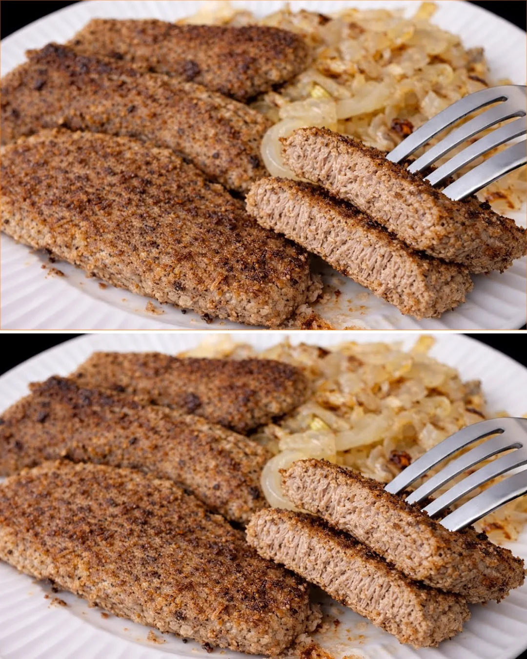 Vegan lentil steaks served with vegetables on a plate