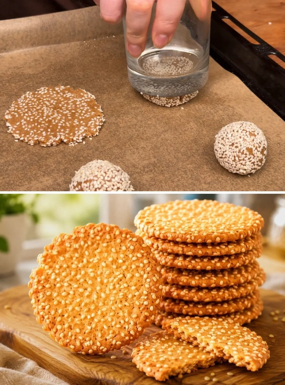 Healthy oat sesame cookies - sugar-free and easy to prepare