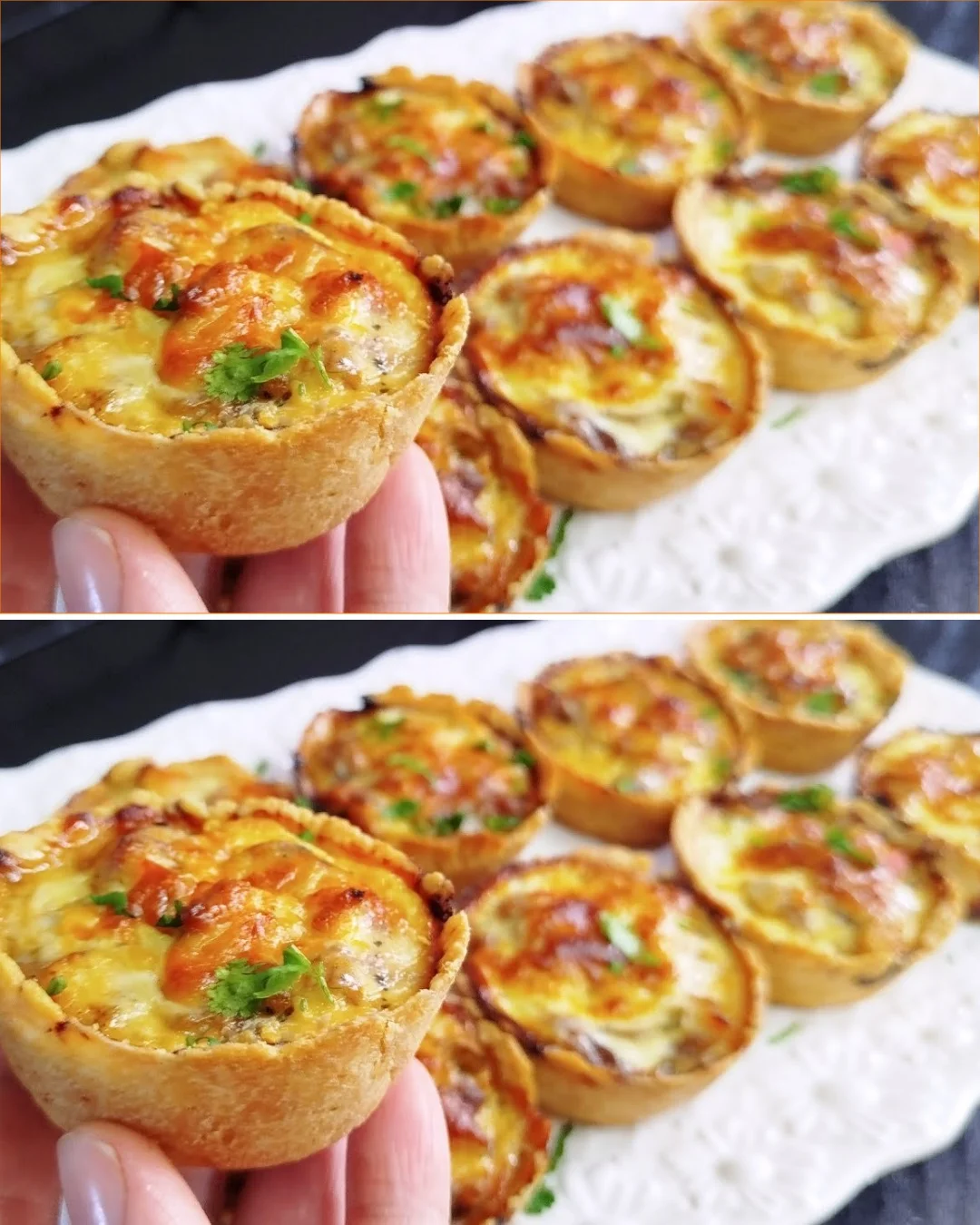 Delicious butter-free mini quiches served on a plate, ideal for breakfast.