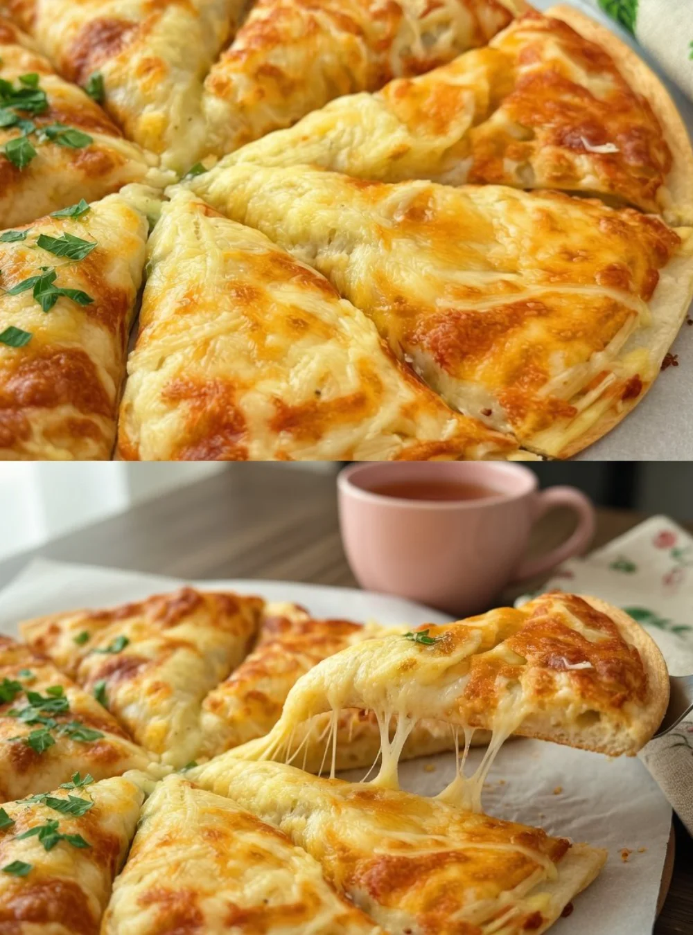 Cheesy mozzarella potatoes baked to perfection for dinner