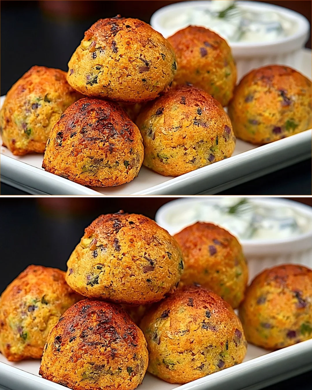 Flourless, high-protein Chickpea Bites served on a plate
