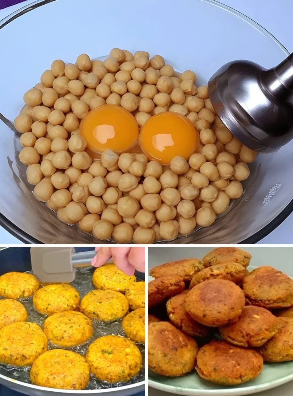 Crispy chickpeas patty served with fresh greens and dipping sauce