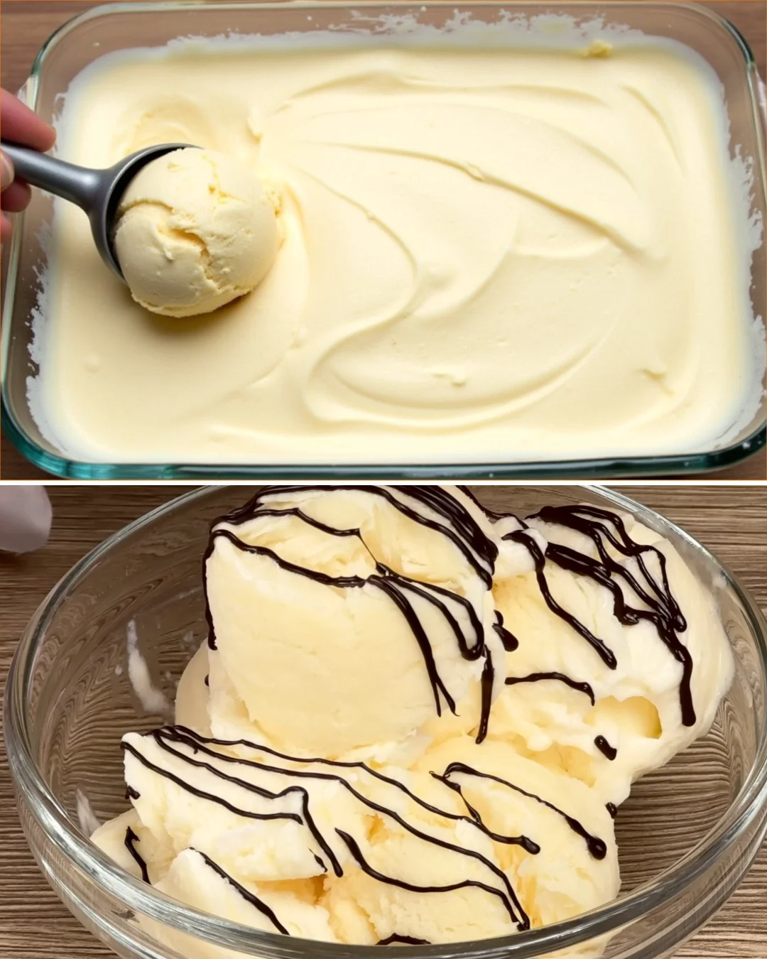 Bowl of creamy homemade ice cream with fresh strawberries