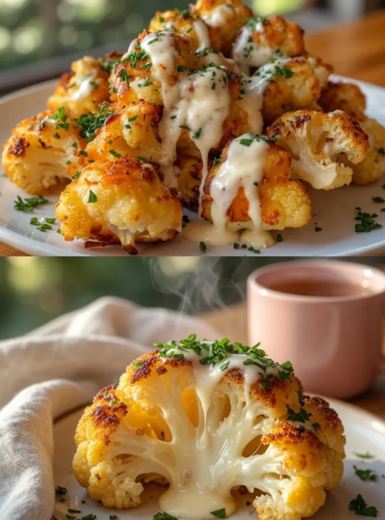 Crispy Cheesy Baked Cauliflower with Eggs