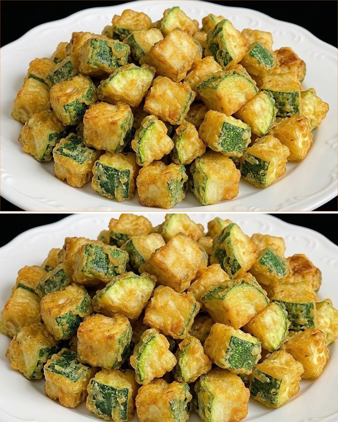 Crispy zucchini dish served on a plate for an easy weeknight recipe