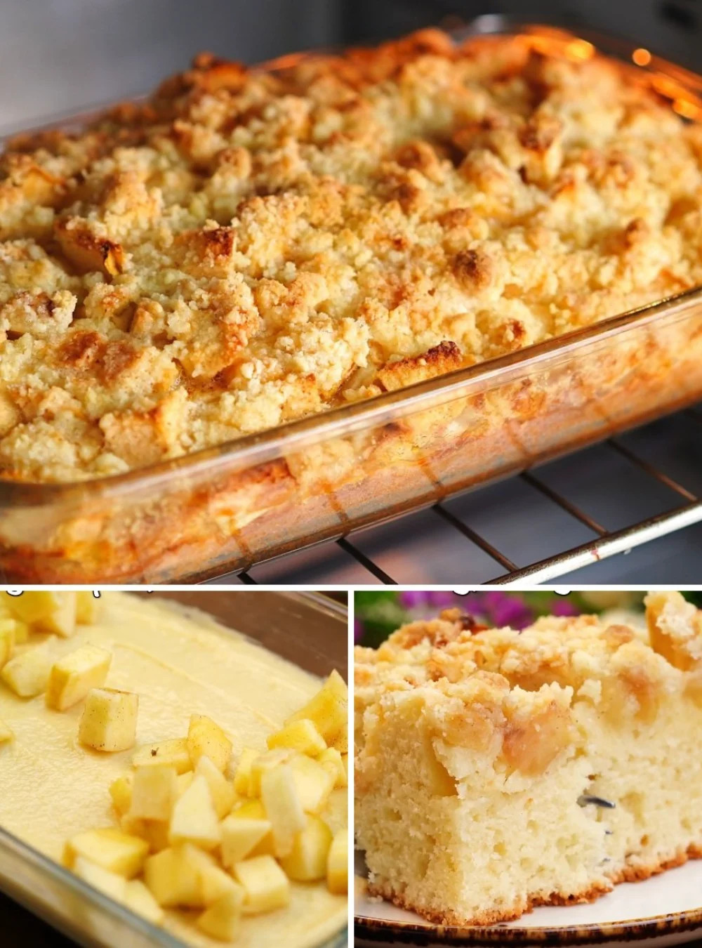 Deliciously baked apple cake with fresh apples and spices ready to be served