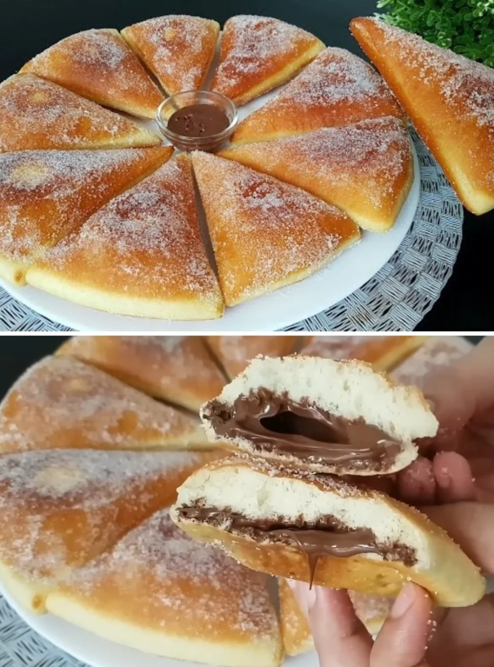 Delicious homemade Nutella-filled dough balls ready to be enjoyed.