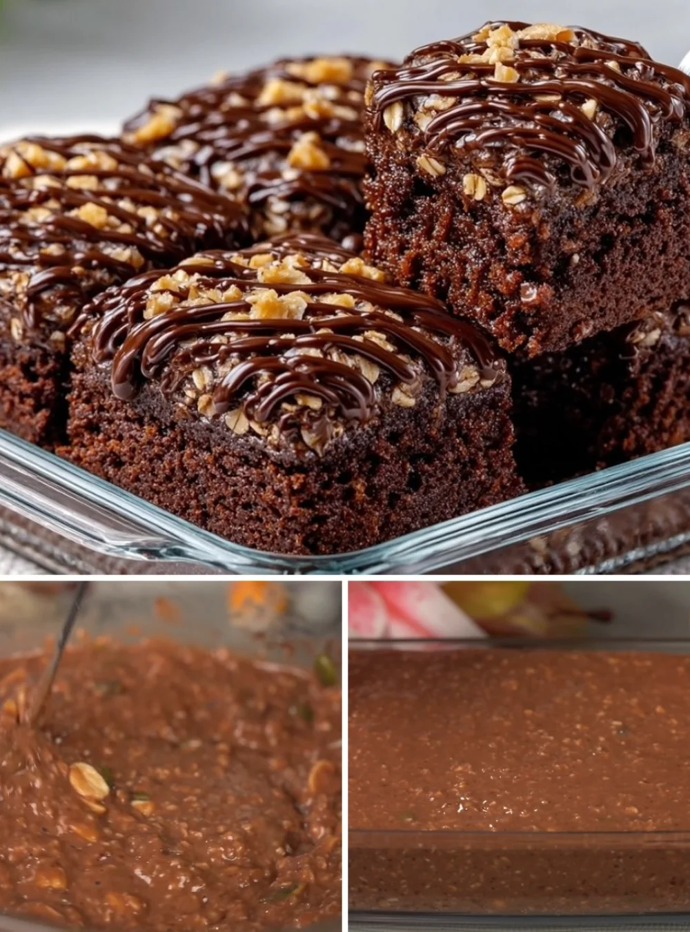Delicious Easy Banana Cocoa Oatmeal Bake served in a bowl