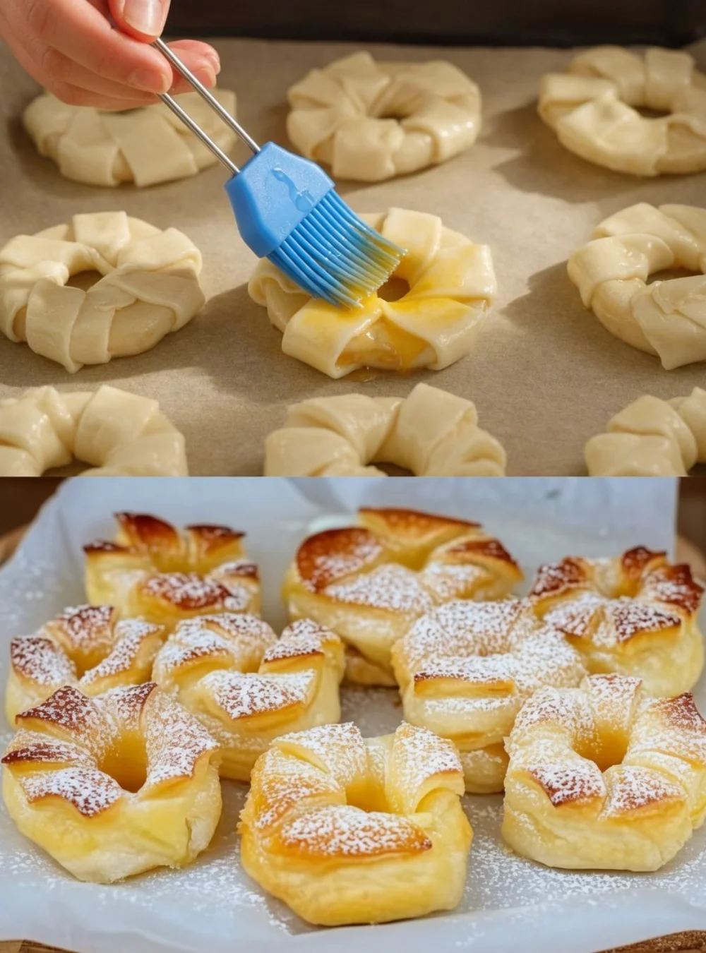 Easy cinnamon apple puff pastry rolls fresh out of the oven
