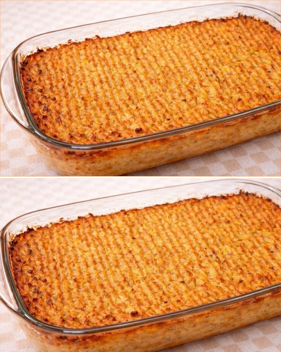 Creamy cauliflower and veggie casserole ready to serve