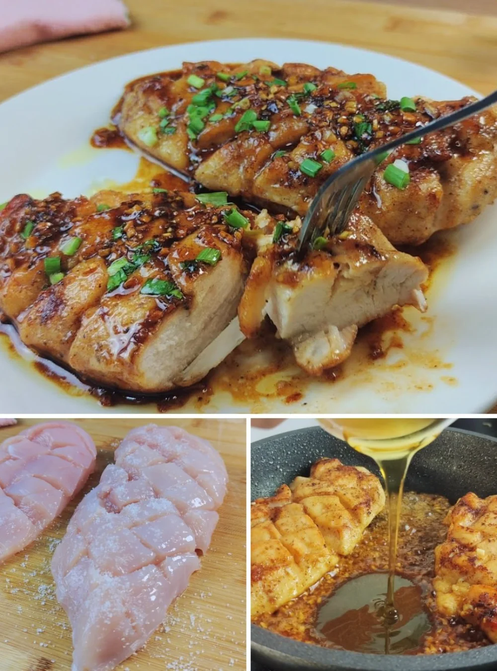 Delicious honey garlic chicken served on a plate with vegetables