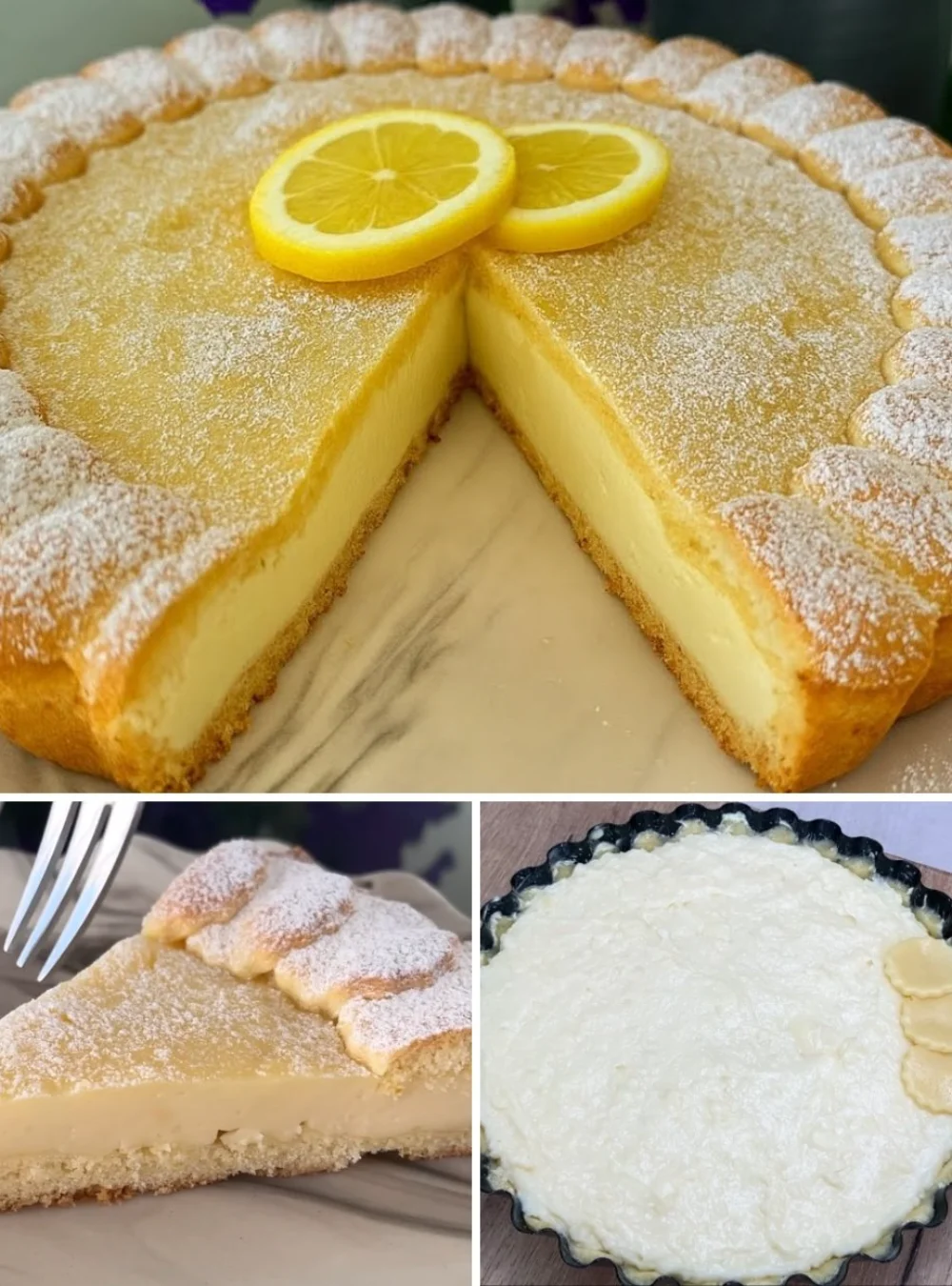 Fluffy and creamy lemon cake topped with fresh lemon zest and frosting