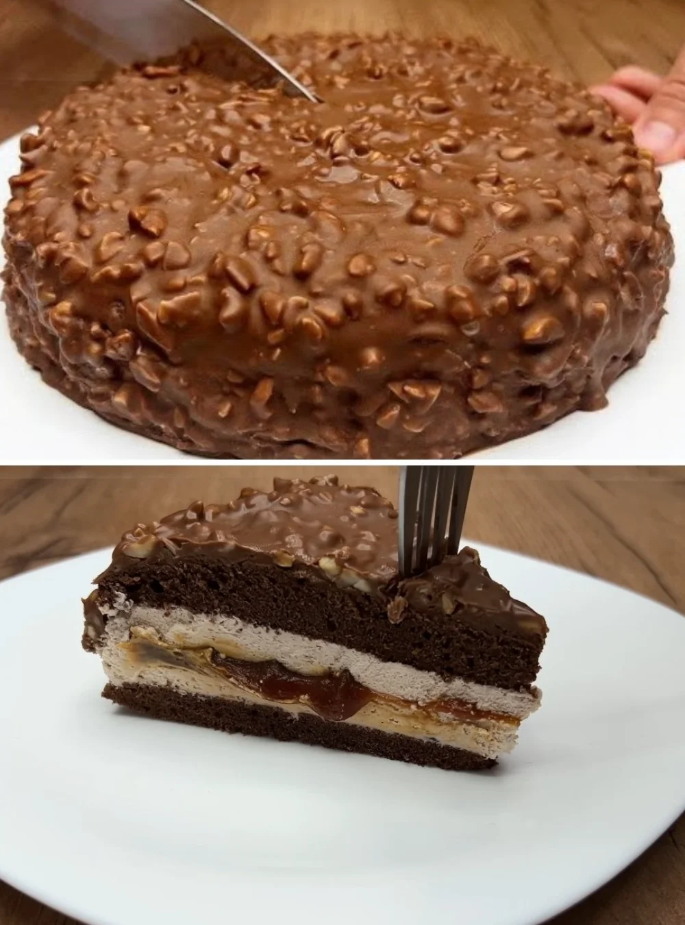 Delicious from-scratch homemade chocolate cake ready to be served
