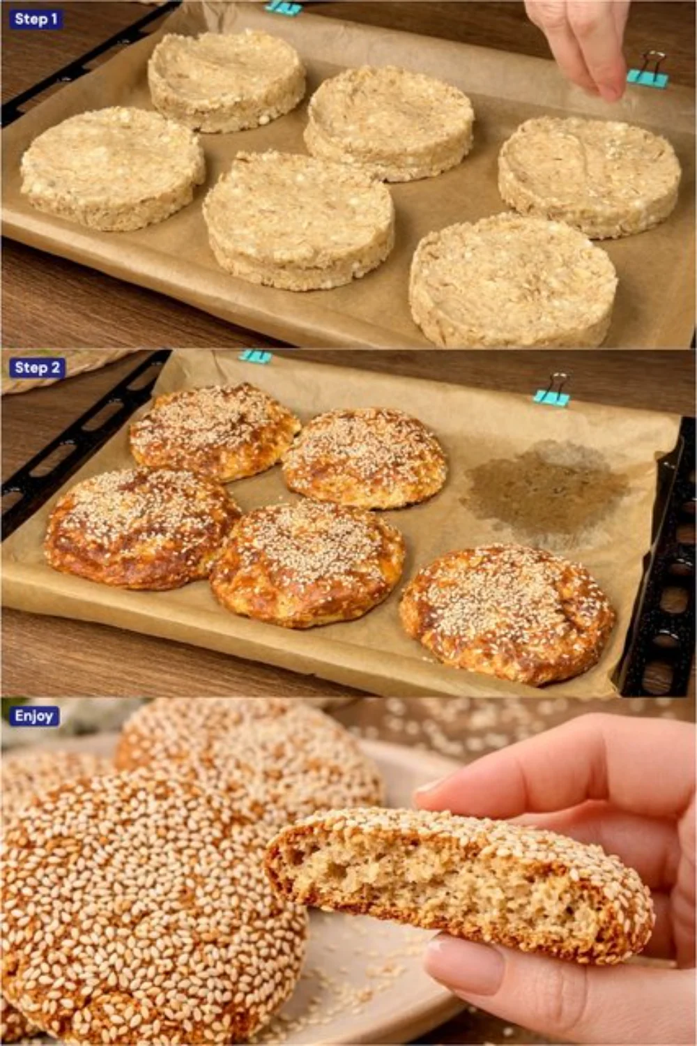 Healthy oatmeal cookies made with cottage cheese, perfect for a nutritious snack.
