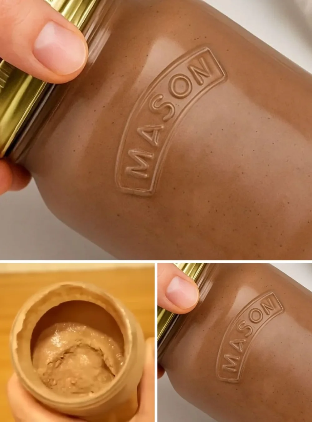 Delicious homemade chocolate ice cream in a jar ready to enjoy