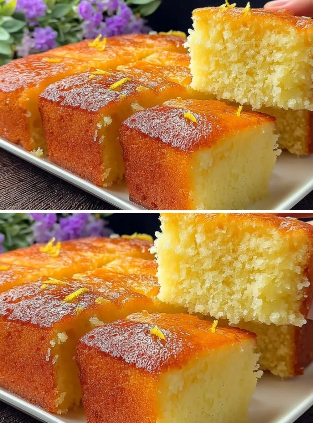 Moist and fluffy lemon cake with vibrant lemon frosting