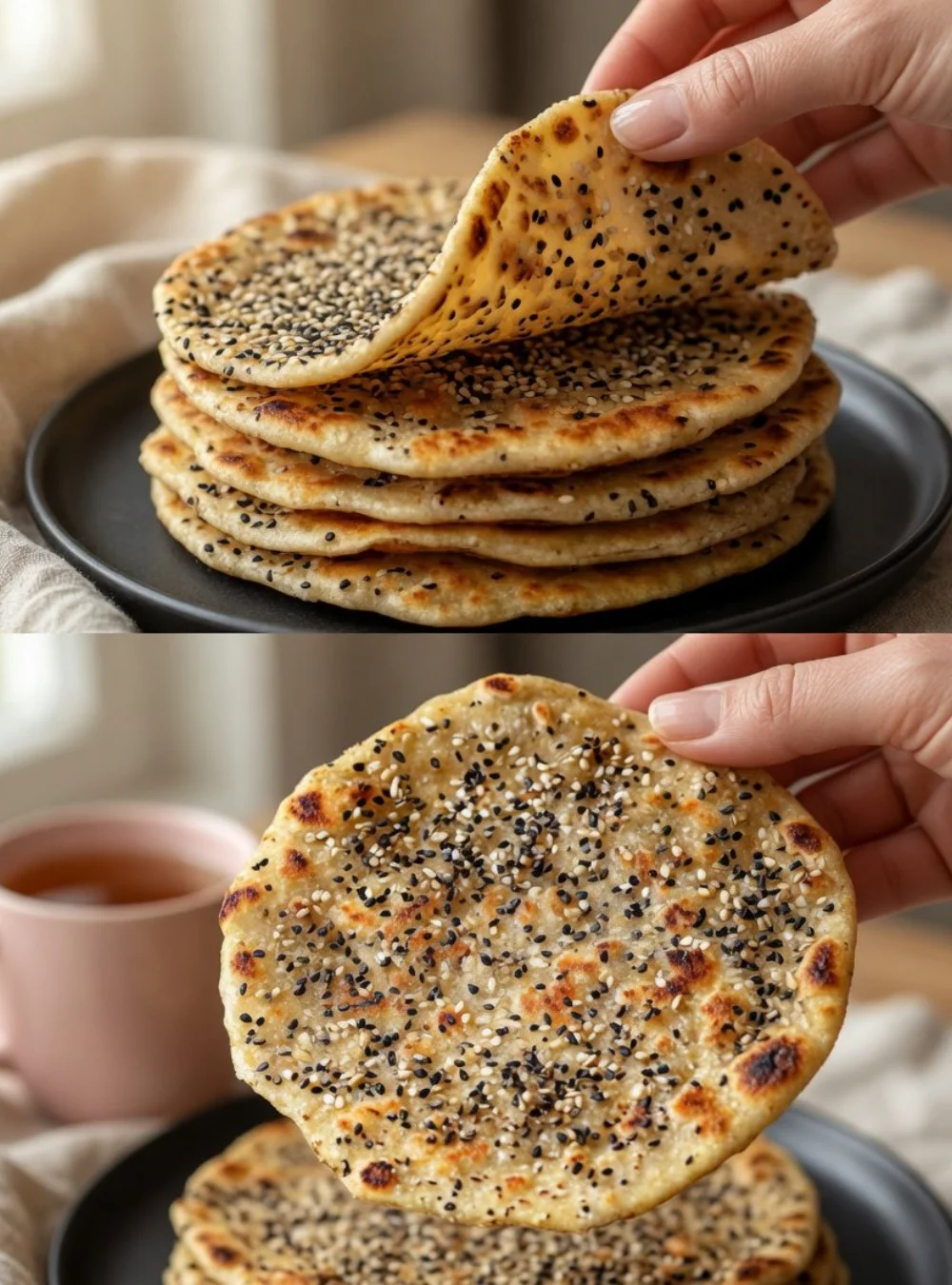 Healthy Oat Flatbread recipe for weight loss, no flour or sugar.
