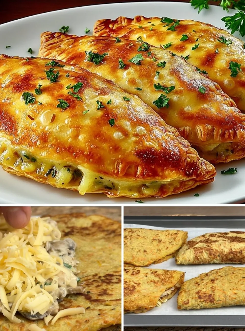 Delicious stuffed potatoes filled with juicy ingredients and garnished with herbs