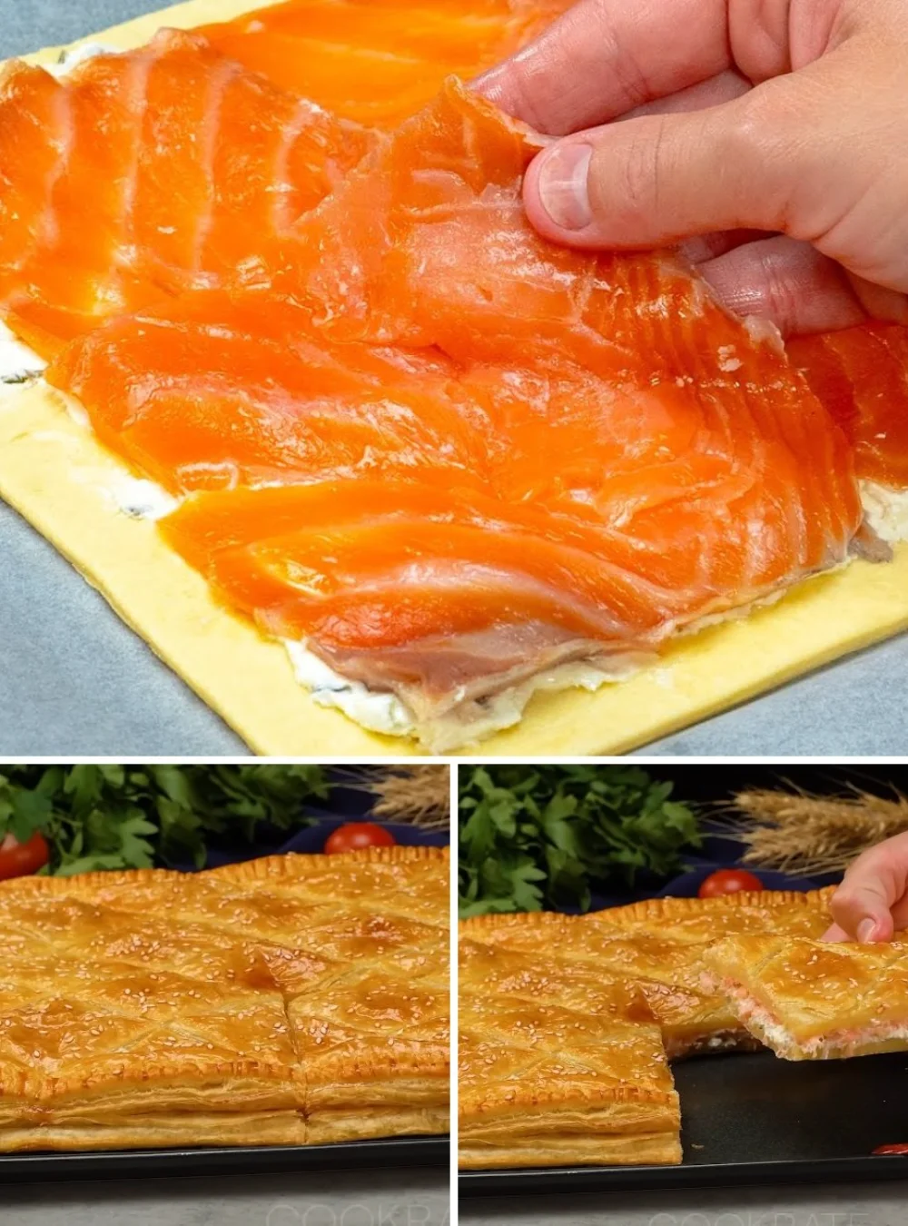 Platter of delightful puff pastry appetizers for parties