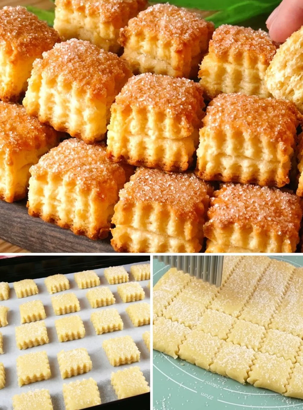 Baked sugar cookies on a cooling rack with decorative icing