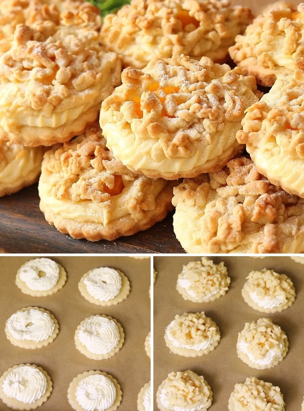Delicious sour cream and cottage cheese cookies ready to be enjoyed