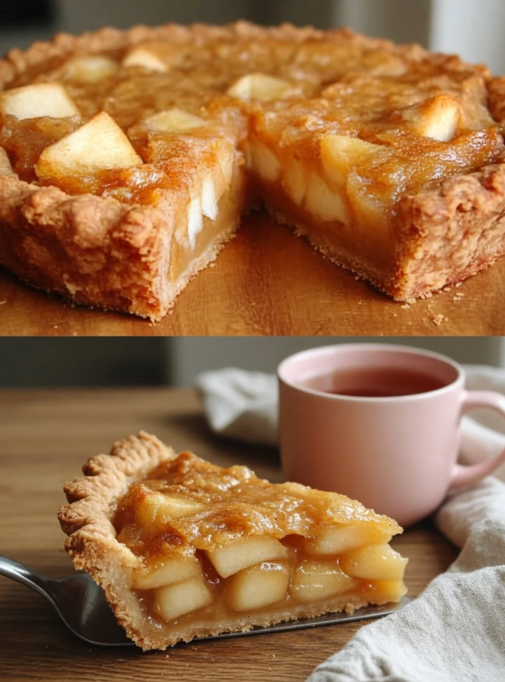 Delicious Sugar-Free Apple Pie served on a plate with a scoop of ice cream
