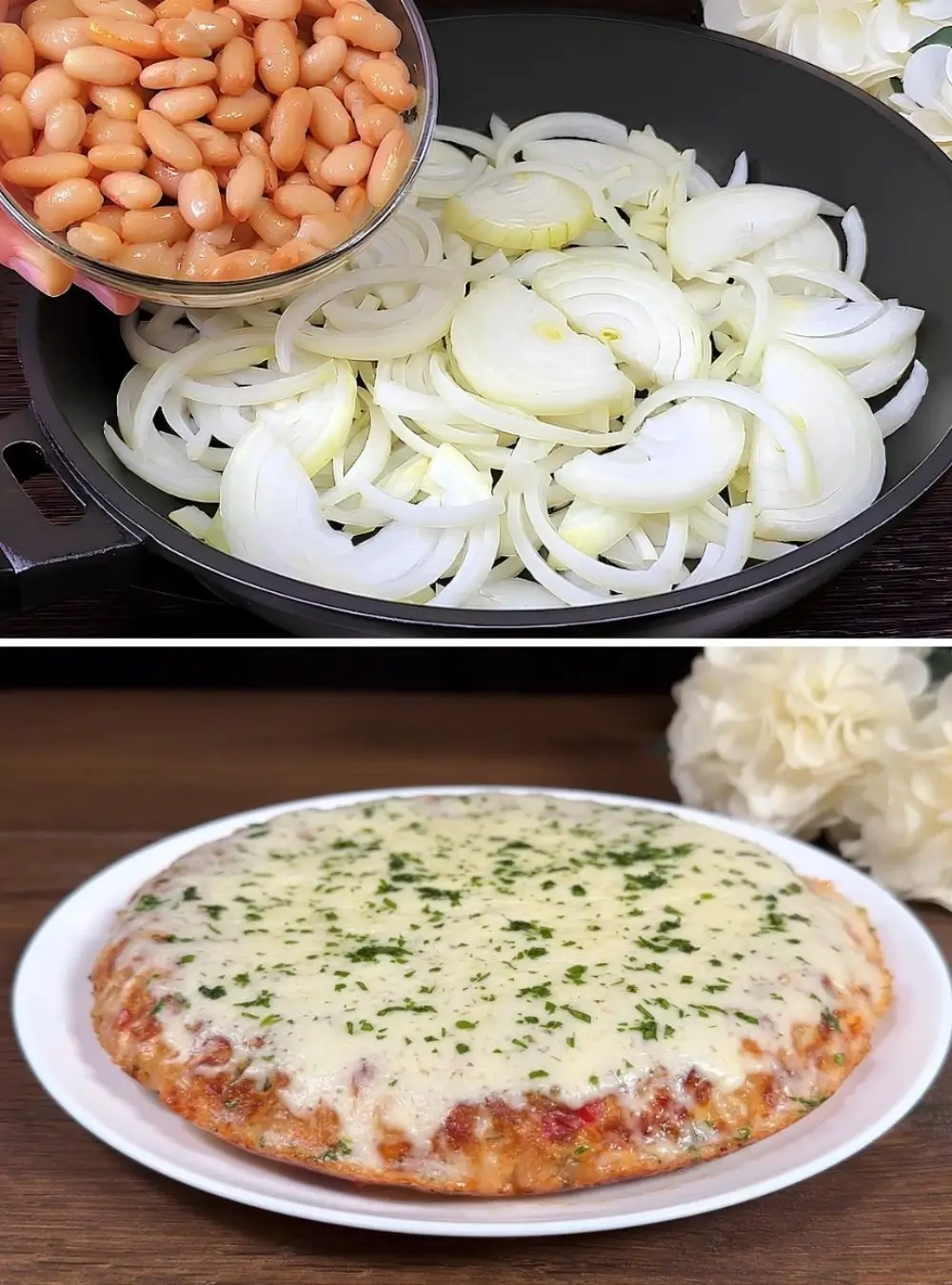 Easy Beans with Onions Casserole