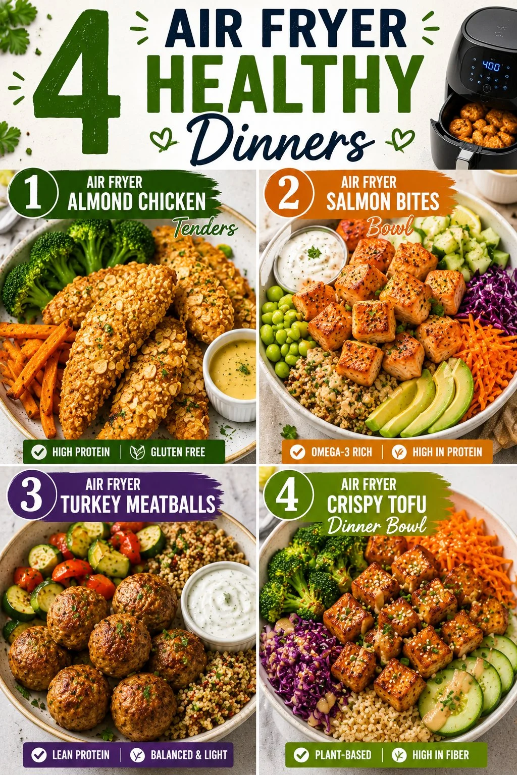 Air fryer healthy dinners ready in minutes for busy weeknights