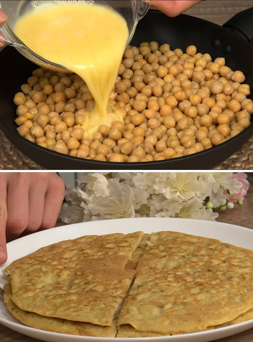 Chickpeas and Eggs served in a hearty vegetable stew with vibrant colors