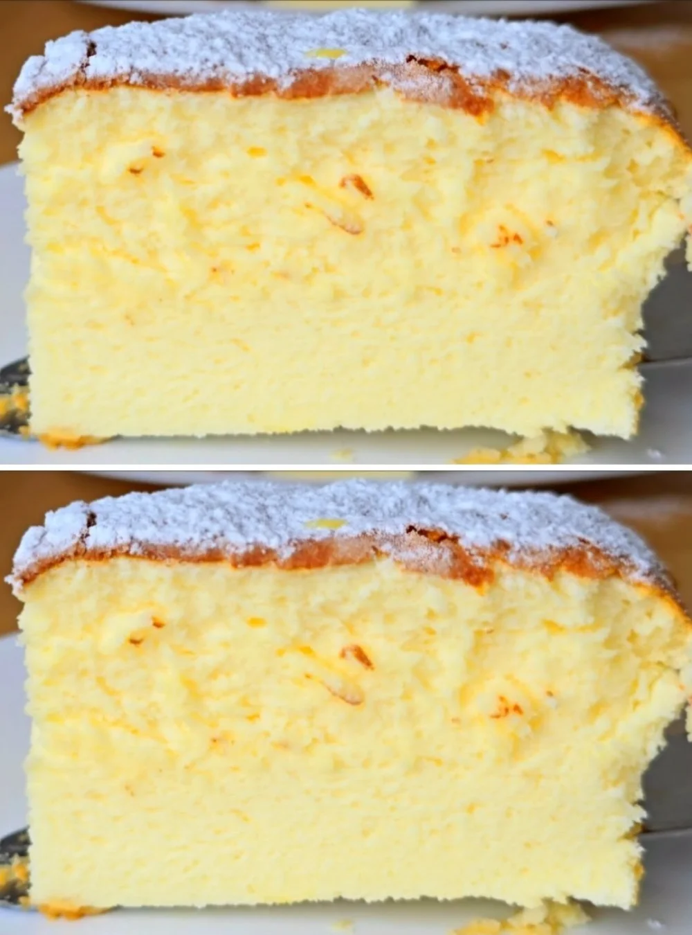 Light and fluffy Cornstarch Cloud Cake served on a plate.