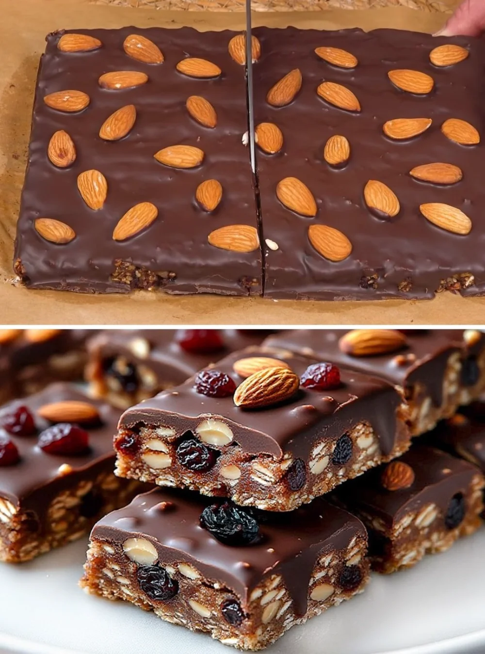 Deliciously chewy chocolate oat bars made with simple ingredients.