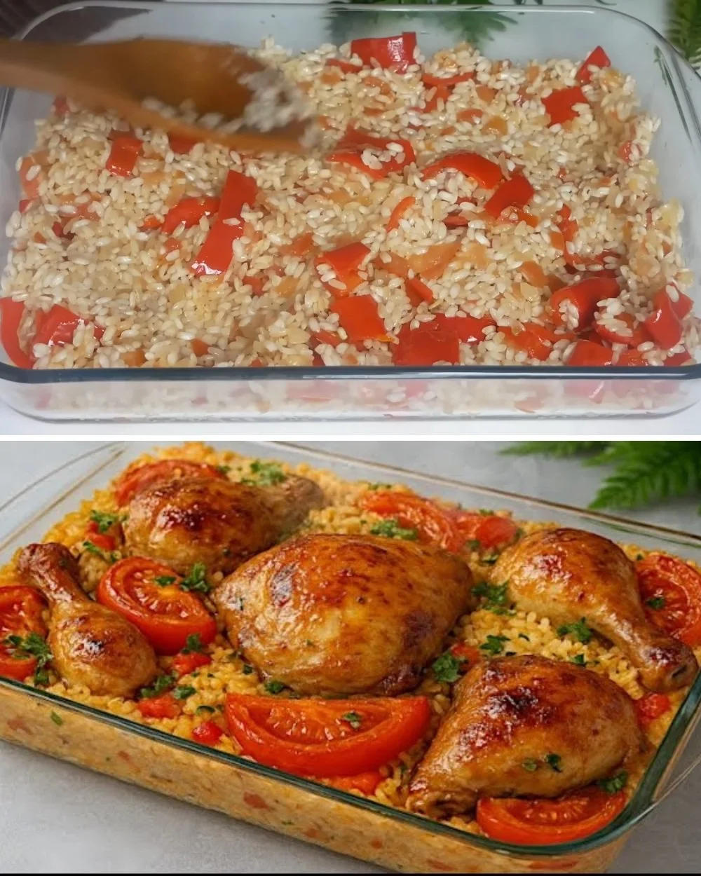 Delicious easy chicken and bulgur pilaf served in a bowl