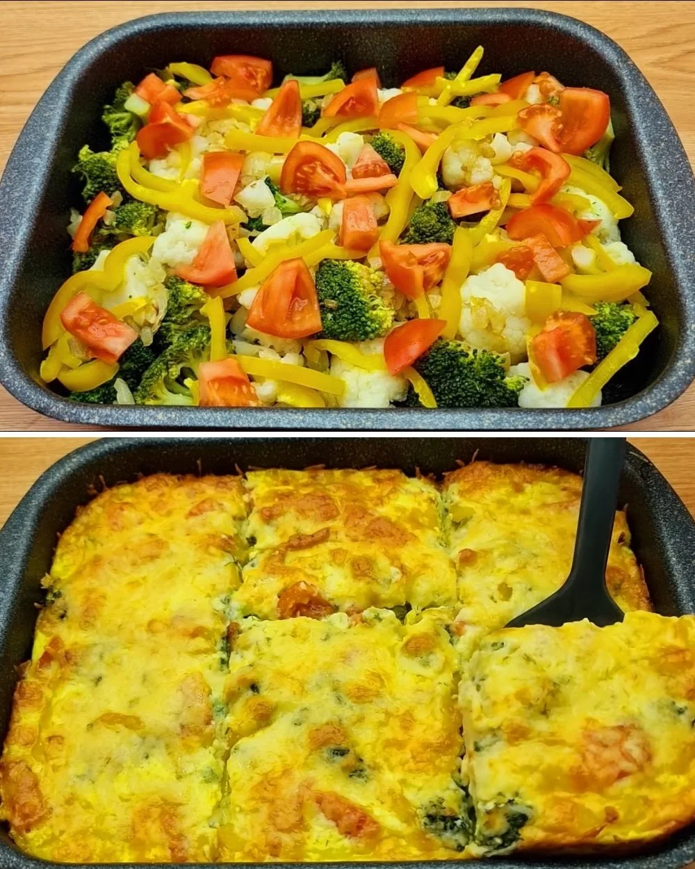 Delicious vegetable casserole ready to serve for a weeknight dinner