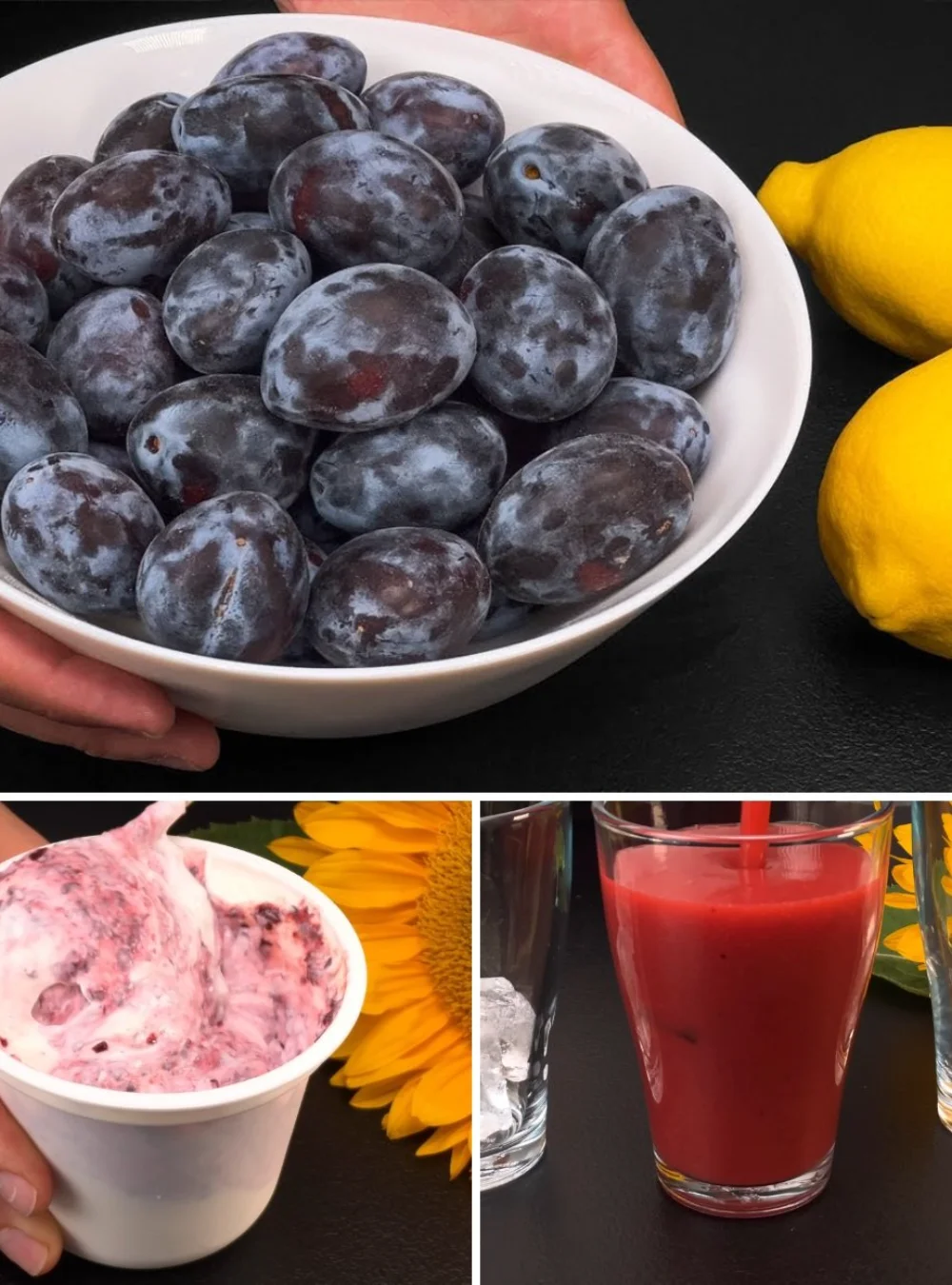 Delicious easy plum lemon dessert with fresh plums and lemon zest