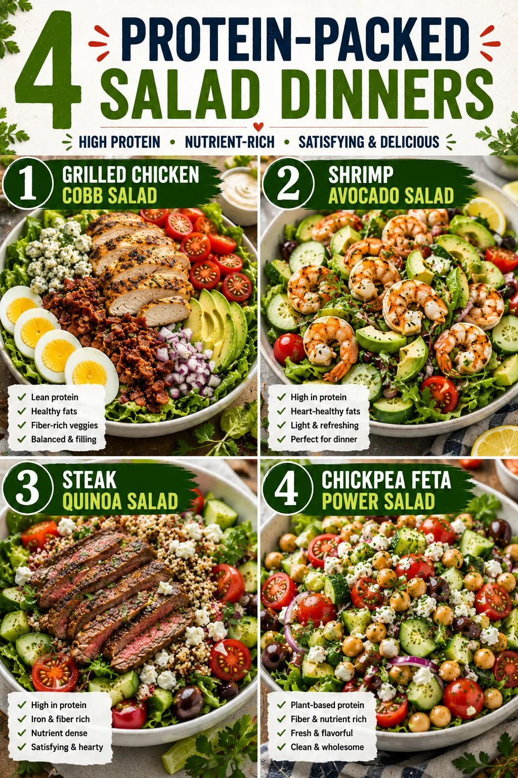 Colorful protein-packed salad with vegetables, beans, and grilled chicken