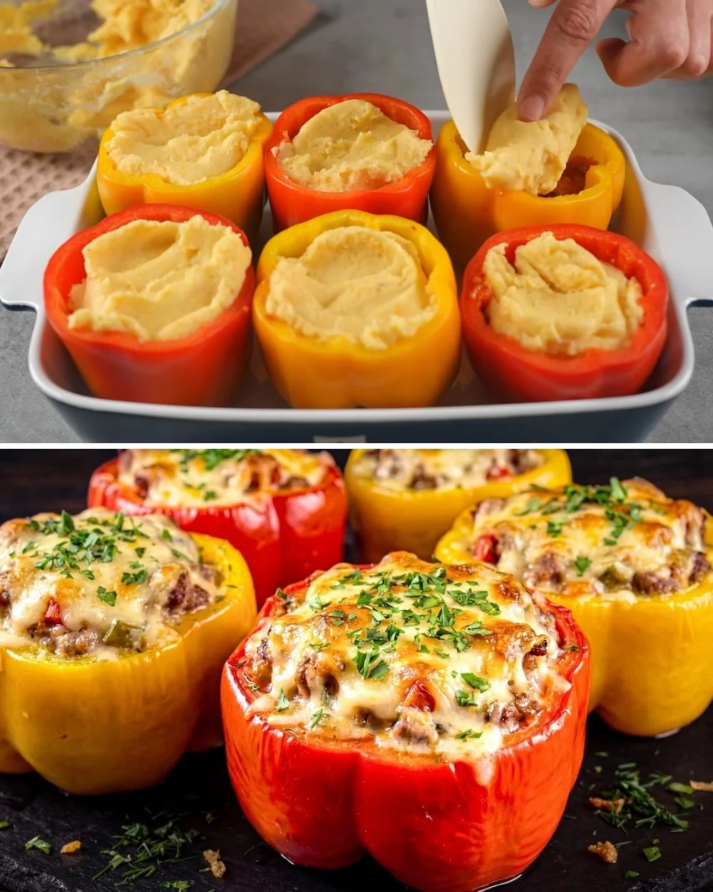 Easy stuffed peppers filled with potato for a tasty meal