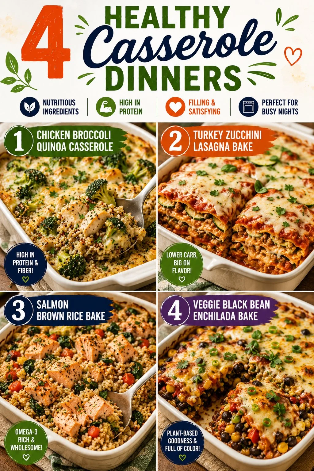 A healthy casserole dinner featuring vegetables and lean protein for easy weeknight meals