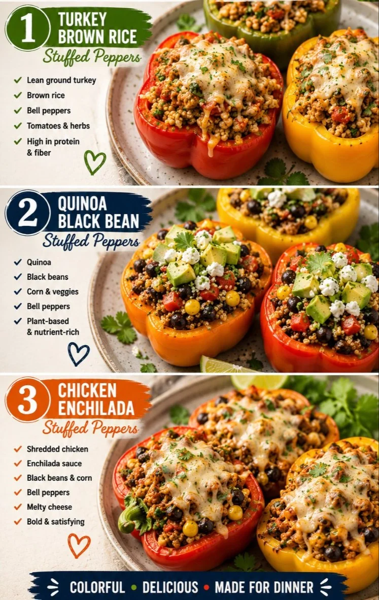 Healthy stuffed peppers filled with nutritious ingredients for dinner