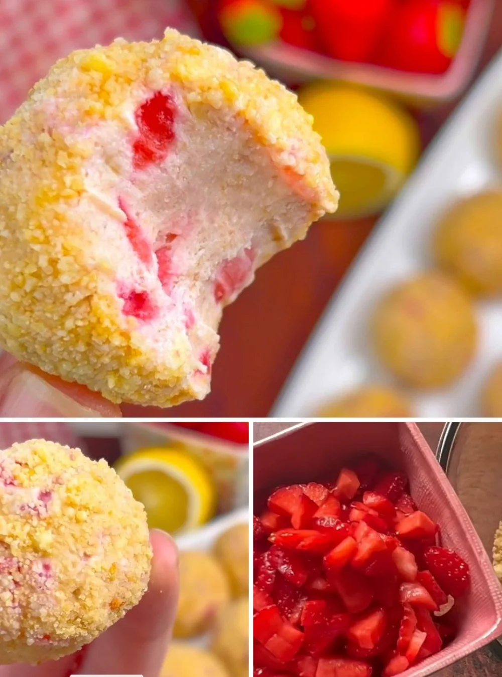 Delicious strawberry lemon bites served as a refreshing snack