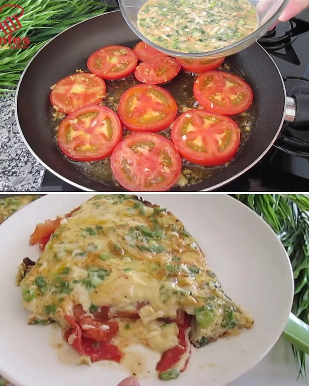 Delicious Tomato Cheese Omelette served on a plate