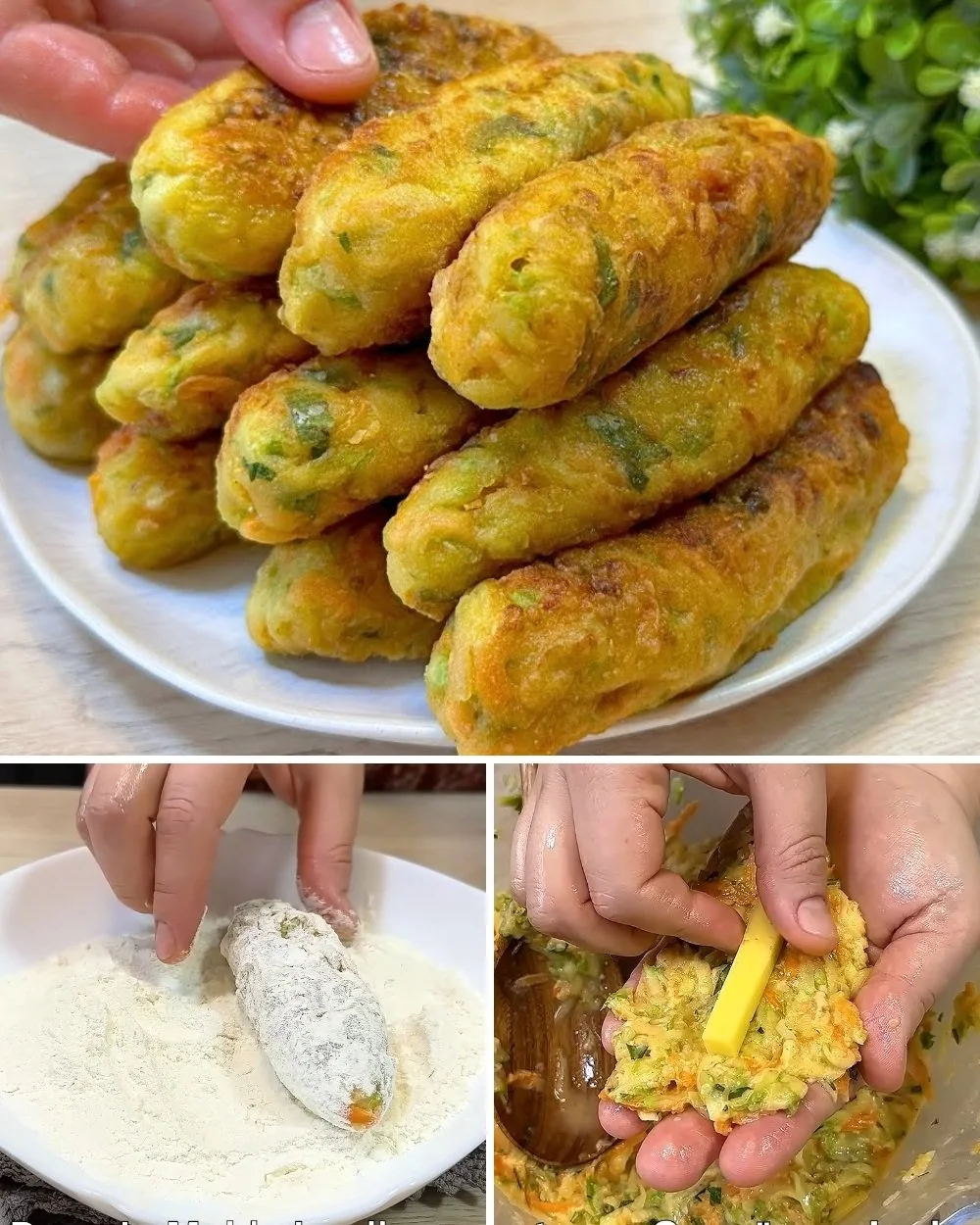 Delicious Zucchini Cutlets with Cheese on a plate ready to serve