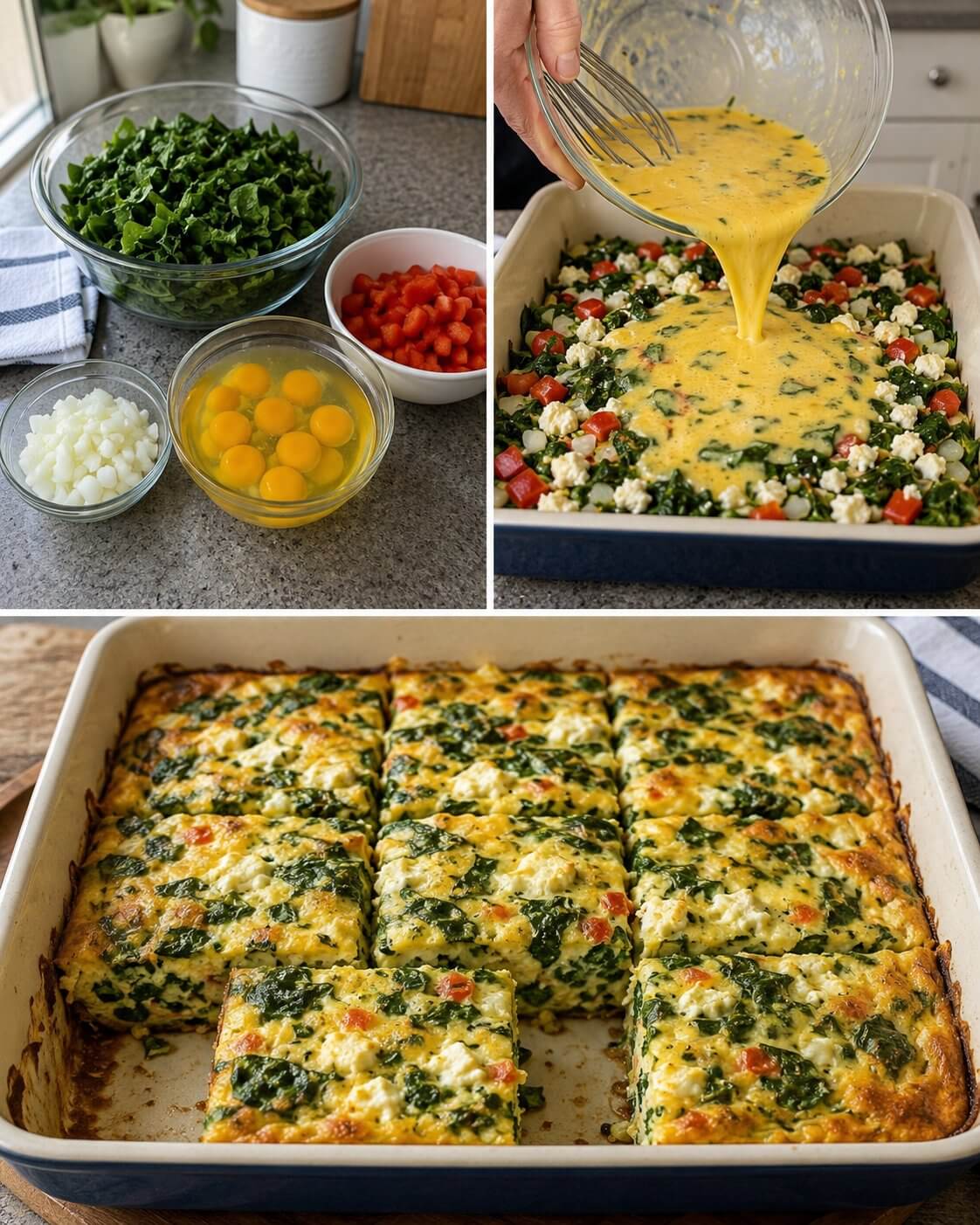 Easy Spinach Feta Egg Bake