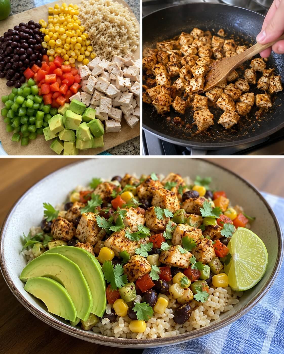 Healthy Chicken Taco Rice Bowls Recipe
